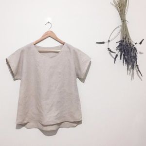 Linen Short Sleeve Top